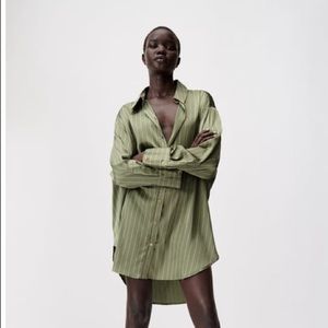 NWT ZARA SATIN EFFECT OVERSIZED SHIRT